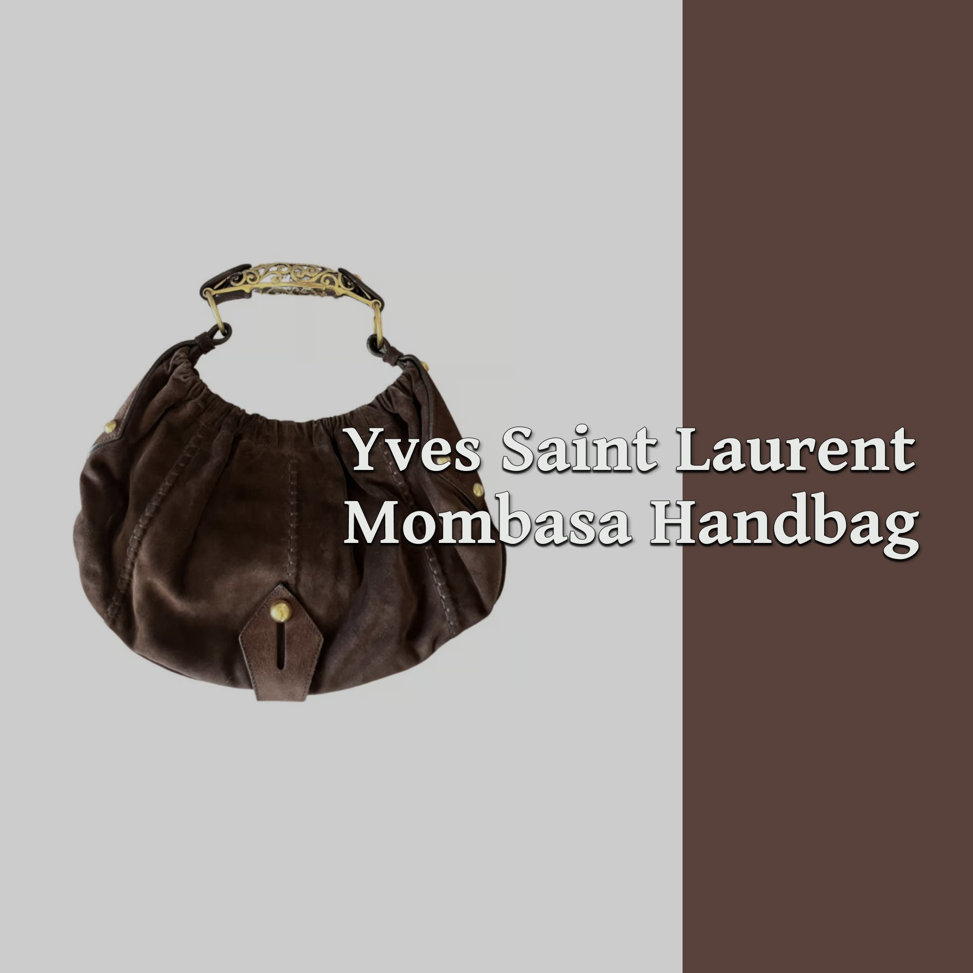 Saint Laurent Ivory Leather Mini Mombasa Hobo Saint Laurent Paris