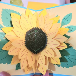 Carte pop-up tournesol