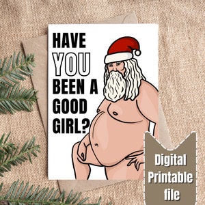 Lustige Weihnachtskarte für Sie | DRUCKBARE DOWNLOAD | Unfreundlicher Weihnachtsmann | Herunterladbare Grußkarte | Freundin Weihnachtskarte