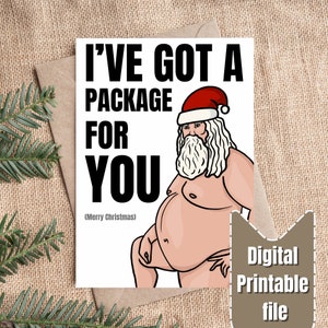 Carte de Noël drôle | TÉLÉCHARGEMENT IMPRIMABLE | Père Noël impoli | Carte de voeux téléchargeable | Mauvaise carte de père Noël