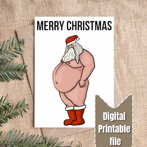 Funny Christmas Card | PRINTABLE DOWNLOAD | Funny Santa | Printable Card | Christmas gift | Downloadable Greetings Card | Bad Santa Card