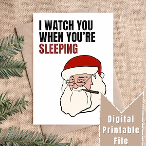 Tarjeta de Navidad divertida / DESCARGA IMPRIMIBLE / Santa Gordo / Tarjeta de Saludos Descargable / Tarjeta de Santa Divertida / Tarjeta de Navidad Divertida