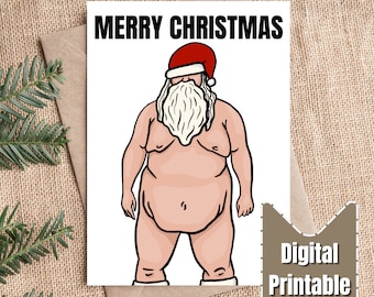 Funny Christmas Card | PRINTABLE DOWNLOAD | Rude Santa | Downloadable Greetings Card | Bad Santa Card