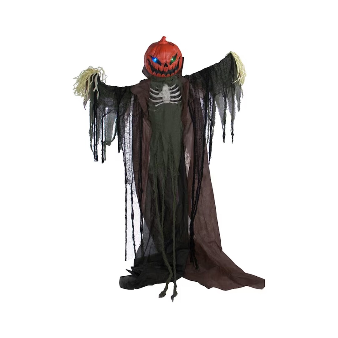 7ft Moaning Animatronic Scarecrow Free Standing Halloween Etsy