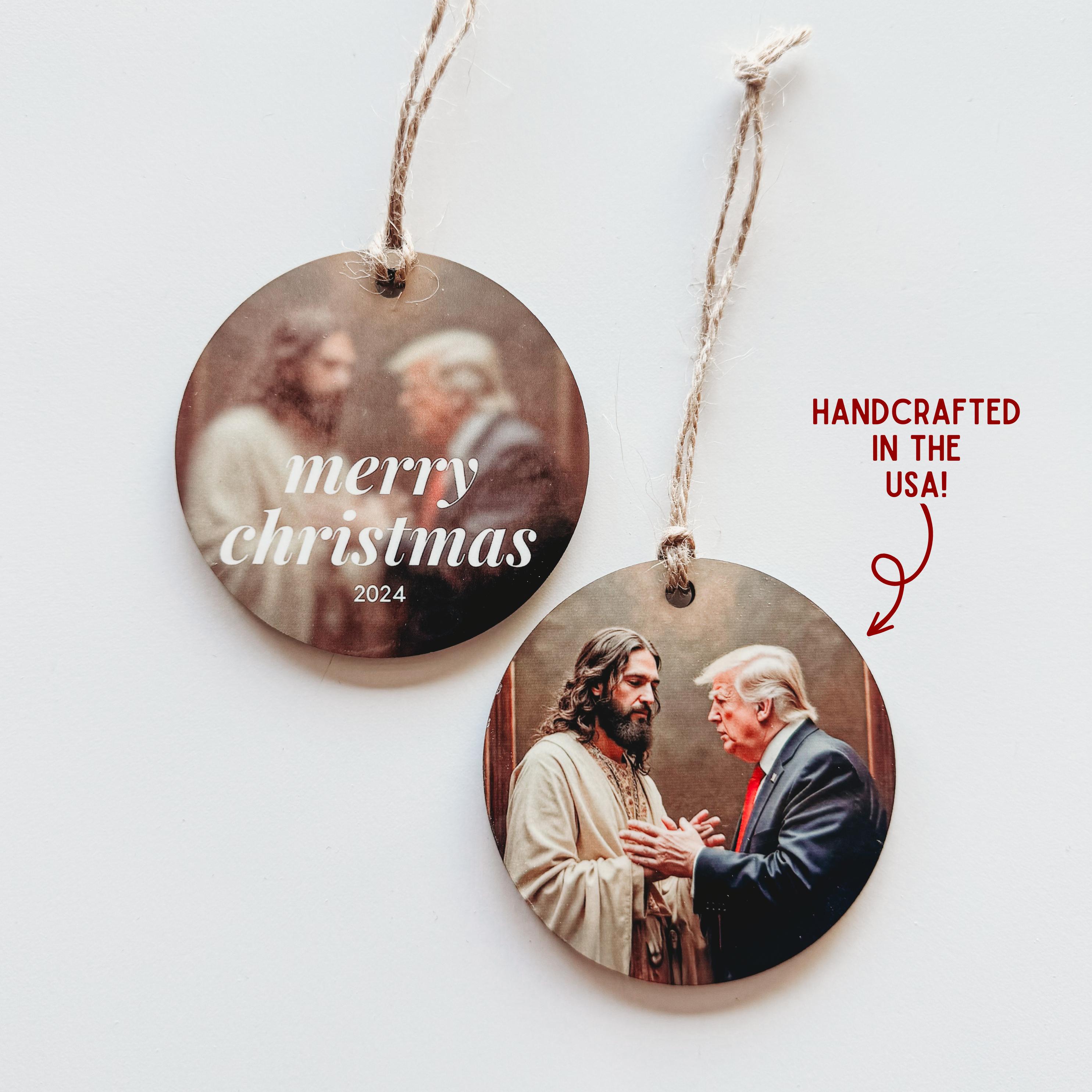 Ornamento Natalizio Trump 2024 - Ciondolo Acrilico Divertente Per Auto O Albero - Foto 8