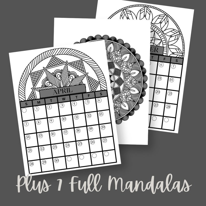Coloring Calendar Adults 2024 Calendar Adult Coloring Mandala Calendar