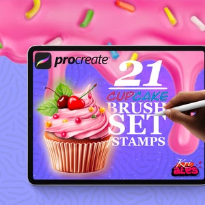 Procreate Cupcake brush stamp set