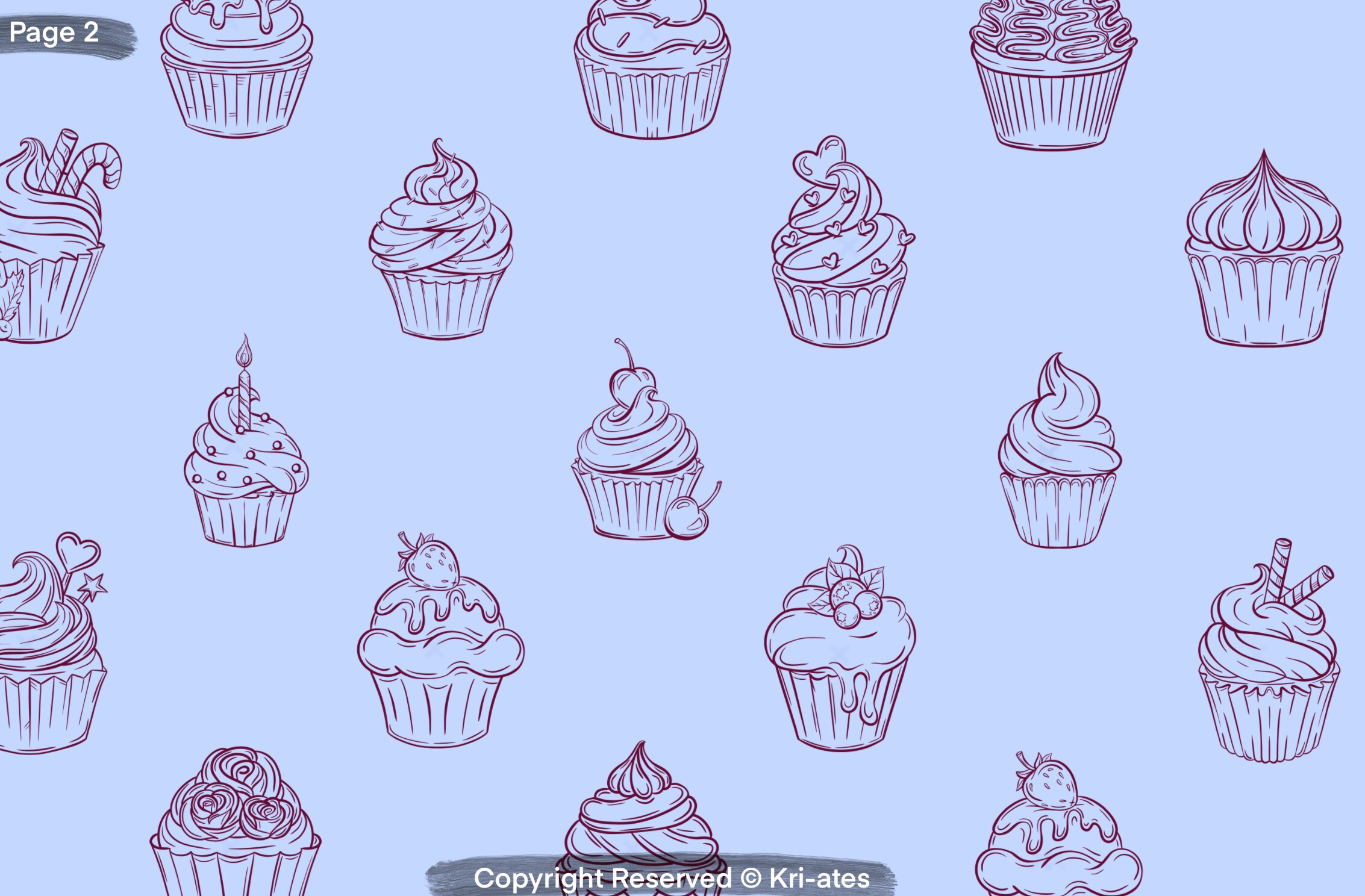21 Procreate Cupcake Brush Stamp Set Decorated Cupcakes Designs Buttercream Frosting Sprinkled
