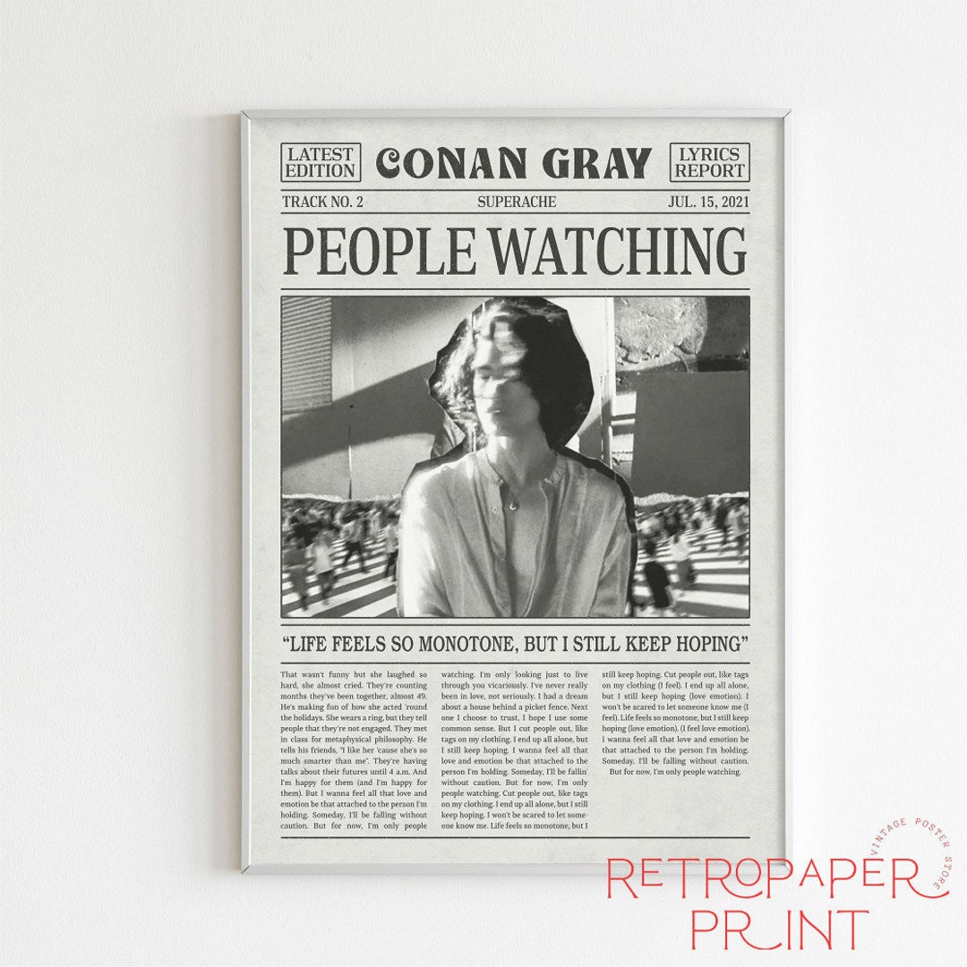 Vintage Conan Gray Newspaper Style Lyric Poster People - Etsy