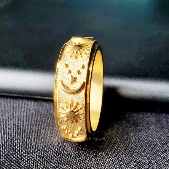 Yellow Gold and Diamond Three-Circle Spinning Ring For Sale at 1stDibs | spinning  ring gold, spinning gold ring, spinning diamond ring