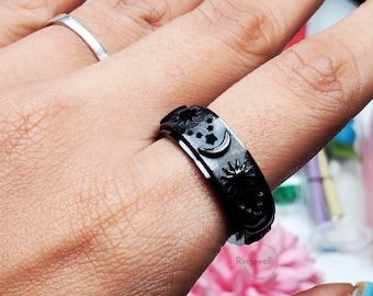 Star/Moon Spinner Ring, Fidget Ring, Ring for Men/Women, Gift for Friend, Anxiety Ring, Meditation Ring, Worry Ring, Spinning Ring