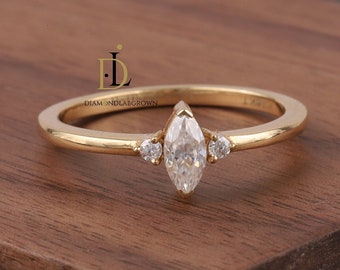 Marquise cut diamond ring/Diamond wedding ring/Dainty Diamond ring/Diamond Engagement ring/Dainty gold diamond ring/Gold Engagement ring