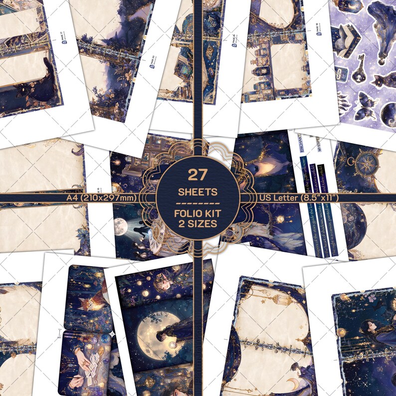 Mystical Fortune Teller - Printable Folio Junk Journal Kit - Folio ...