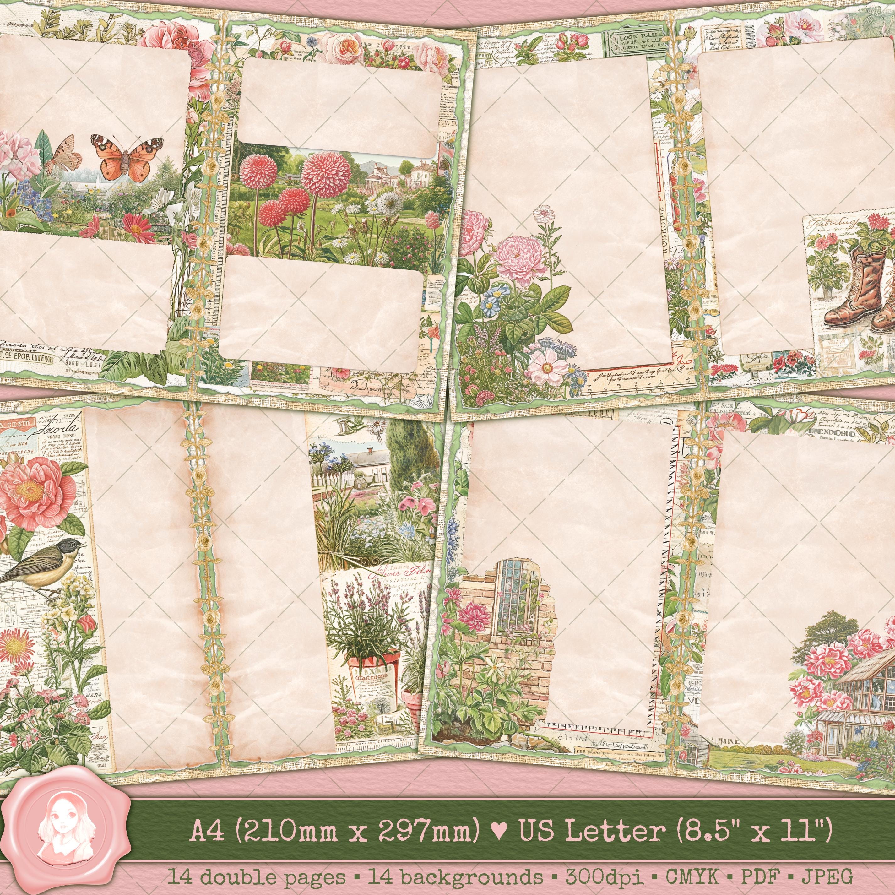 Spring Garden Bloom - Printable Junk Journal Pages - Junk Journal ...