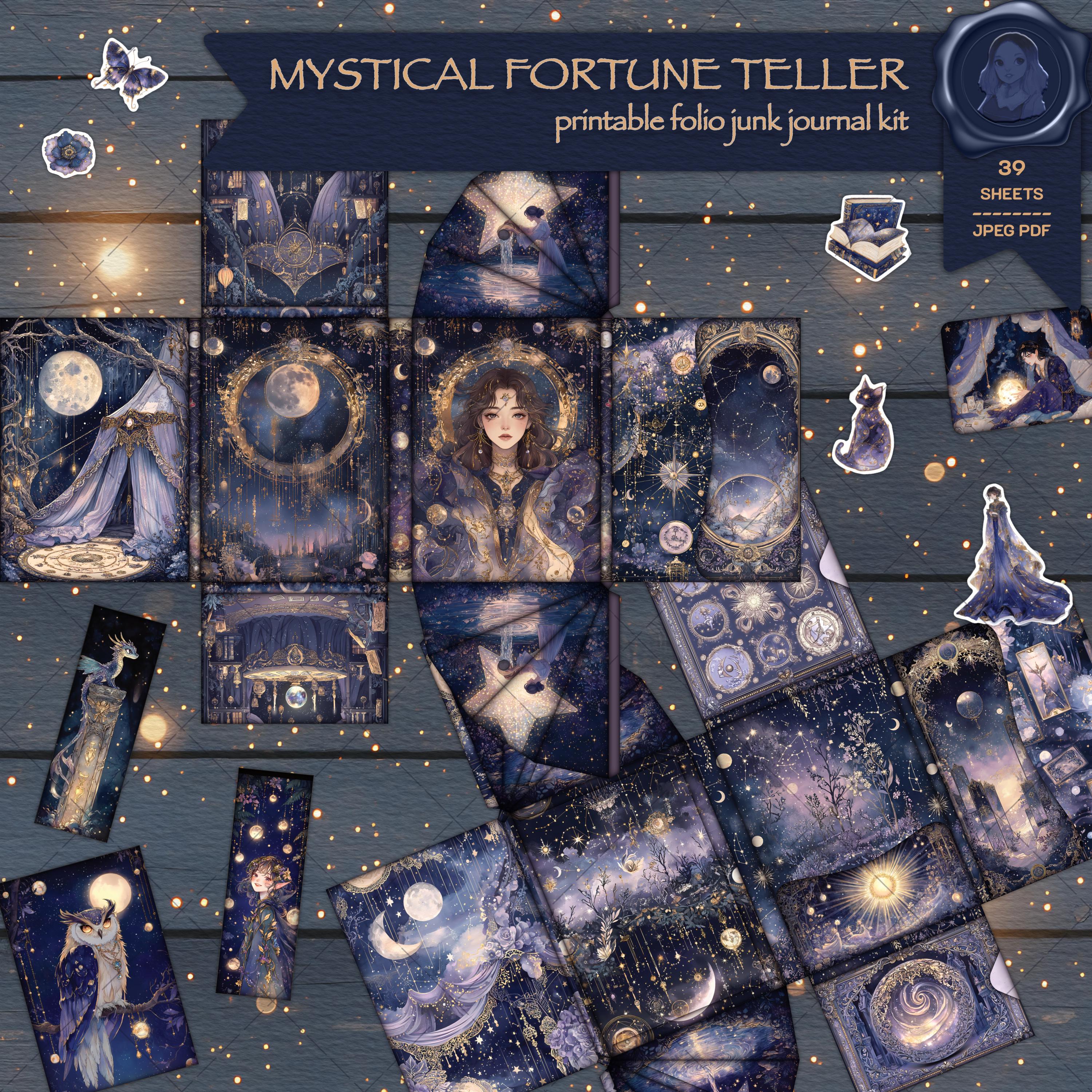 Mystical Fortune Teller - Printable Folio Junk Journal Kit - Folio ...