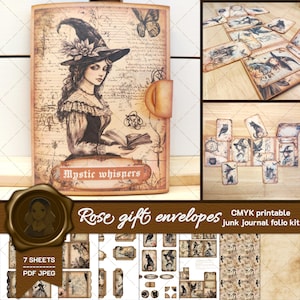 sorcière victorienne - kit imprimable de journal indésirable folio - folios numériques - fourniture de journal indésirable - pochettes pour journal - insérer des cartes - artisanat de sorcellerie