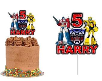 TRANSFORMERS THEME personalised cardstock cake topper