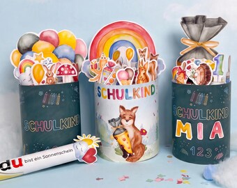 Geschenk zur Einschulung I Trio-Bundle Duplo Banderolen für eine DIY Geschenkbox zum Schulstart I Druckvorlage PDF + Bonus Stundenplan