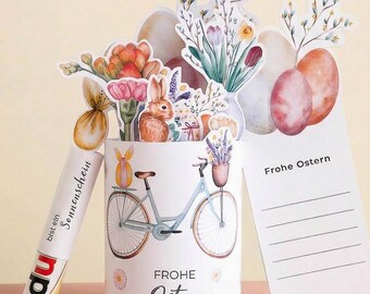 Easter Chocolate Wrappers | Duplo Size, German Sayings (Digital Download) I Bicycle