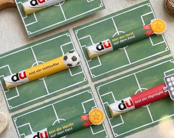 Cadeau de football à imprimer | Emballages pour barres chocolatées et plan du terrain | Jour de match, fête de football, cadeau pour entraîneur | Modèle à imprimer