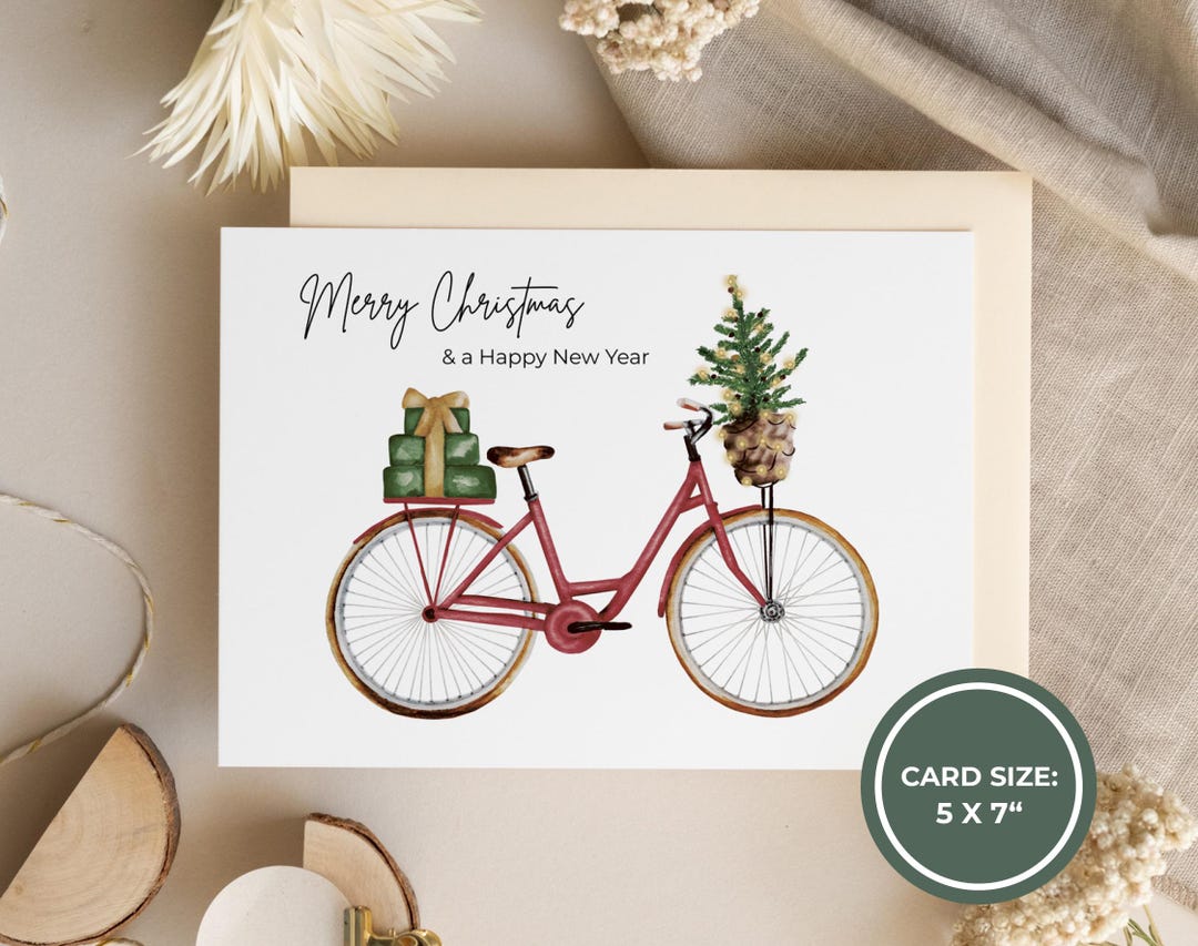 Watercolor Christmas Cards Set | Printable Holiday Card Templates (5x7 ...