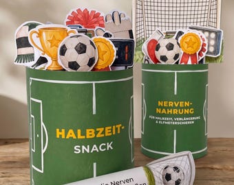 Cadeau de football | Goûter de mi-temps pour les jours de match, les soirées supporters et les fêtes de foot | Emballages imprimables style Duplo
