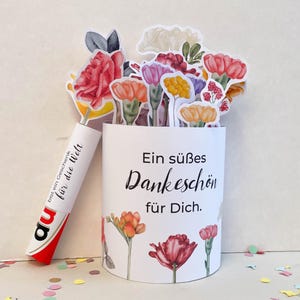 感謝の贈り物｜花柄モチーフのデュプロ包装紙用印刷可能テンプレート｜印刷用クラフトテンプレート｜感謝の気持ちを伝えよう 画像 1
