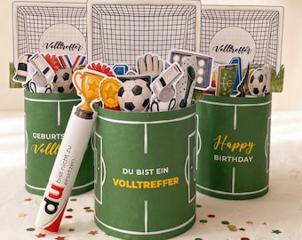 Boîte cadeau de football à imprimer au format Duplo | Cadeau d'anniversaire et souvenir de fête
