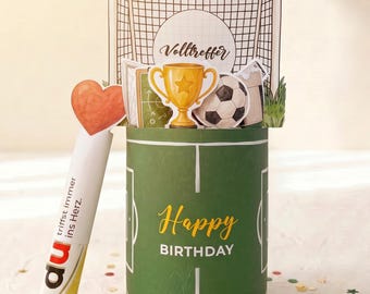 Boîte cadeau de football à imprimer au format Duplo | Cadeau d'anniversaire et souvenir de fête