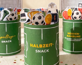 Cadeau de football | Goûter de mi-temps pour les jours de match, les soirées supporters et les fêtes de foot | Emballages imprimables style Duplo