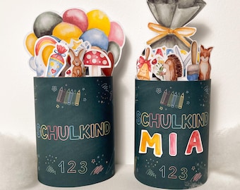 Geschenk zur Einschulung I Bundle Duplo Banderolen für eine DIY Geschenkbox zum Schulstart I Druckvorlage PDF + Bonus Stundenplan