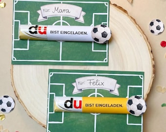 Invitation football à imprimer – pour anniversaires et autres occasions avec un groupe de musique style Duplo | Invitation d'anniversaire pour enfants