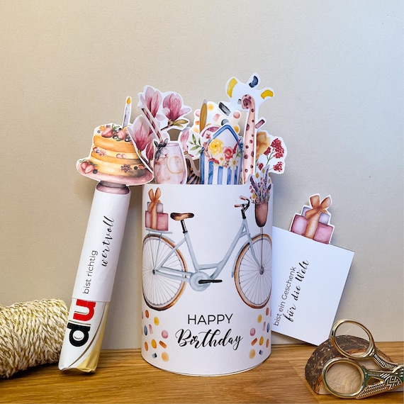 Geburtstagsgeschenk DIY I Druckvorlage für Duplo-Banderolen zum Geburtstag | besondere Geschenkidee I handgemachte Aquarell Illustrationen