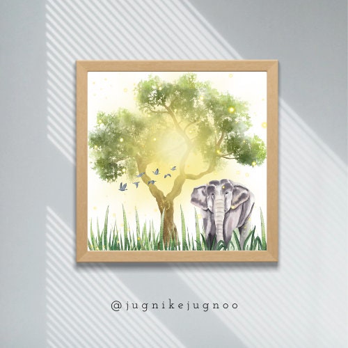 King of Jungle Digital Printable Artpoo Digital Art Wildlife Wallart