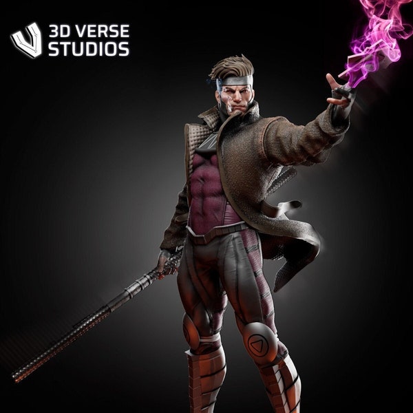Kit de modélisation de super-héros Gambit - Figurine en résine non peinte à l'échelle 1/12 et 1/9 par CA3D Studios - Résine résistante de haute qualité - Kit de modèle dessin de fan