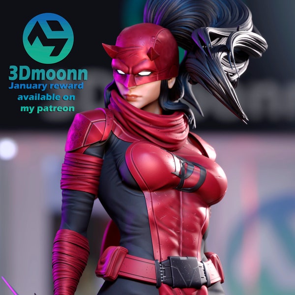 Elektra - The Enigmatic Assassin 3D Resin Model by Rangrez Creations - 1/6 Scale UNPAINTED Figure