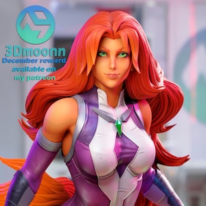Stunning Superheroine - Fiery Tamaranean Princess 3D Resin Model by 3Dmoonn - 1/6 Scale UNPAINTED Figure - Rangrez Creations