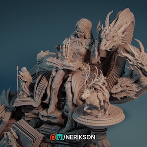 Orinthia The Magical Librarian by Nerikson - Elegoo Tough Resin 3D Printed Diorama