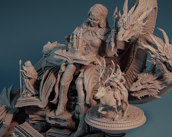 Orinthia The Magical Librarian by Nerikson - Elegoo Tough Resin 3D Printed Diorama