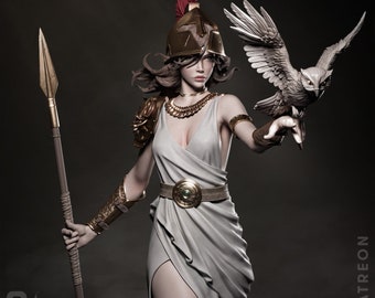 Modelo de diosa guerrera inspirada en Atenea - Escalas duales 1/12 y 1/9 - Kit de resina sin pintar de CA3D Studios