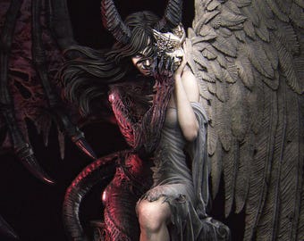 The Face of Evil - 140mm Scale Dark Fantasy Resin Model - 3D Resin Art Bundle by Nerikson - Tough Resin Model