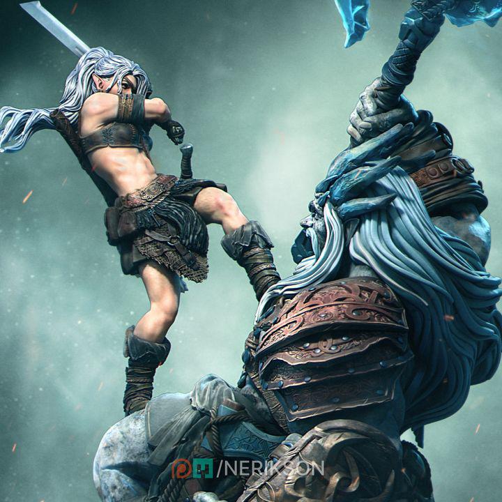 Lia vs The Giant Diorama | Nerikson Sculpt | 140mm or 75mm Kit