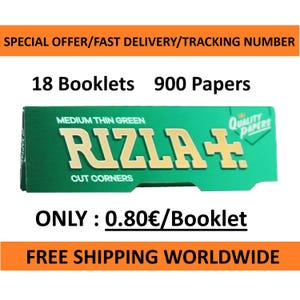 Rizla 18 boekjes per DOOS Vloei Rizla groen x50 vellen