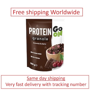 muesli GRATIS VERZENDING go on nutrition brownie en kers 300 gr