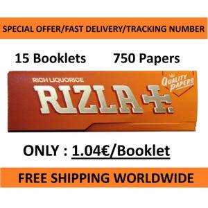 Offerta speciale Rizla 15 libretti per scatola Cartine Rizla Liquirizia x50 fogli