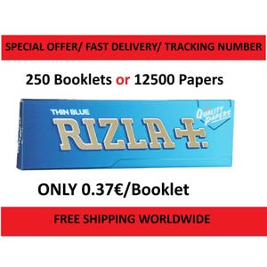Rizla 250 Booklets per BOX Rolling Paper Rizla Blue x50 Sheets