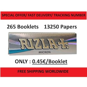 Rizla 265 Booklets per BOX Rolling Paper Rizla Micron x50 Sheets