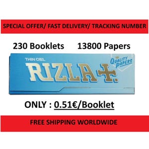 Rizla 230 libretti per scatola di cartine Rizla Thin Ciel x60 fogli