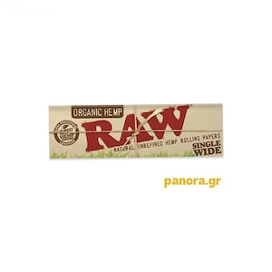 RAW organic hemp single wide 60sheets rolling paper
