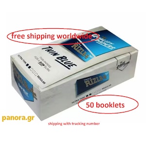 RIZLA blu 50 libretti/cartine sottili per sigarette blu 50 fogli